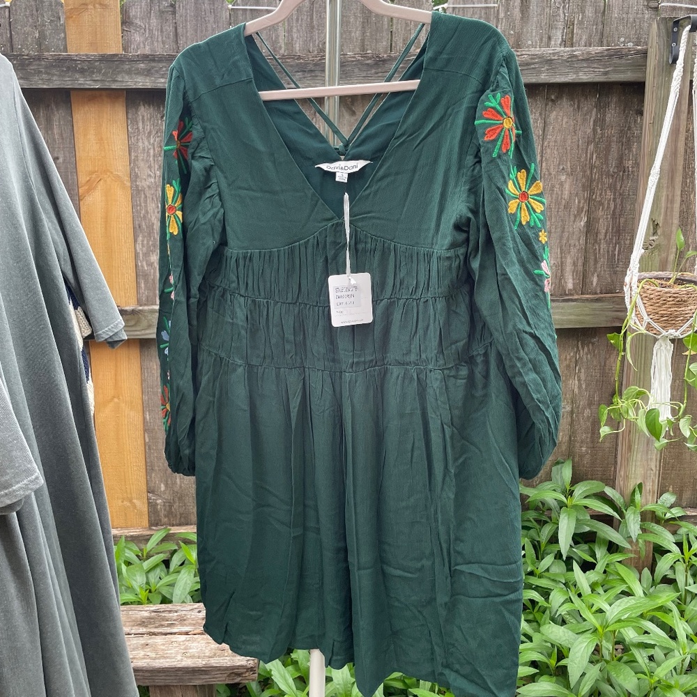 TBN Embroidered Sleeve Mini Dress